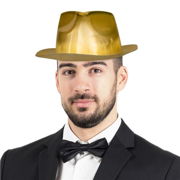 Gold Fedora Hats(12 Per pack)