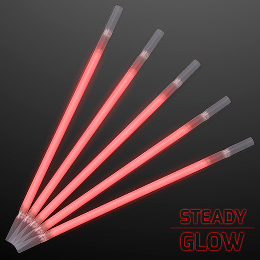 Red Glow Straws for Light Drinks, (25 Per pack)