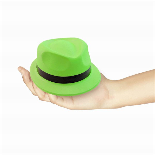 Neon Mini Gangster Fedora Hats (12 Per pack)