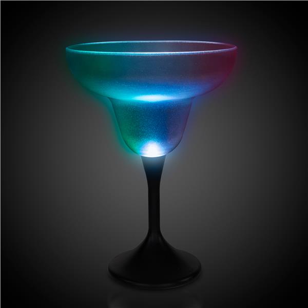 LED 10 oz. Margarita Glass Black Stem