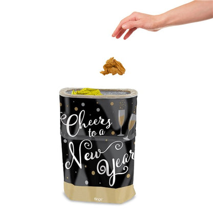 New Year's Eve Flings Pop-Up Trash Bin