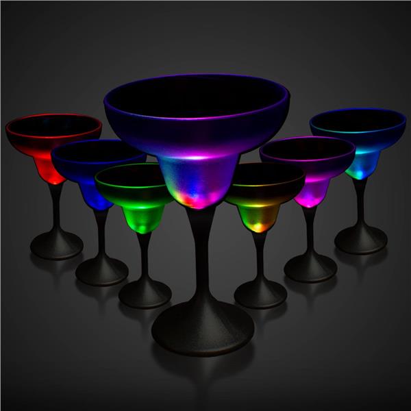 LED 10 oz. Margarita Glass Black Stem