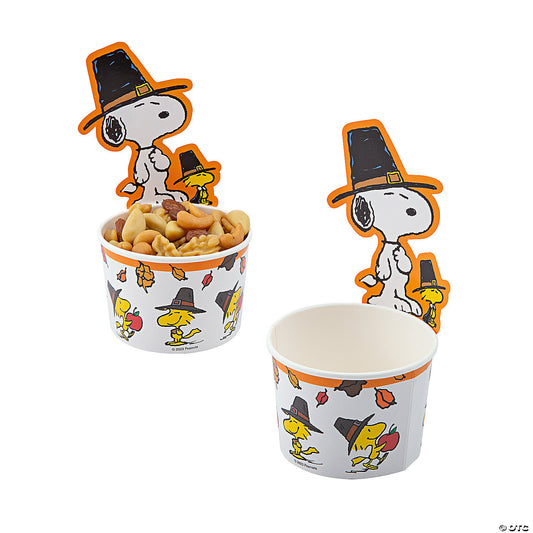 Peanuts® Thanksgiving Snoopy-Shaped Disposable Paper Snack Cups (12 Per pack)