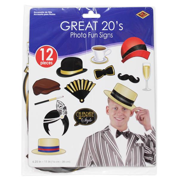 Roaring 20's Photo Booth Prop Kit (12 per pack)