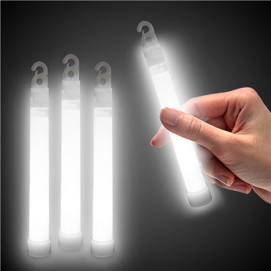 White 6" Premium Glow Sticks (25 Per pack)