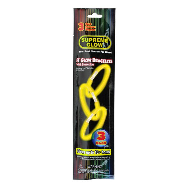 Yellow Glow Bracelets(3 Per pack)