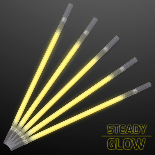 Yellow Glowing Straws for Party Drinks (25 Per pack)