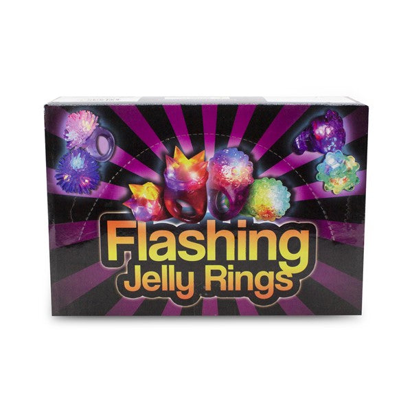 LED Green Jelly Bumpy Rings (24 Per pack)