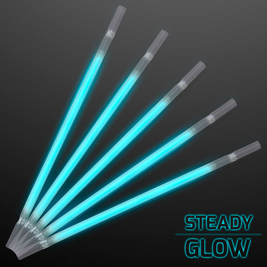 Turquoise Glow Straws for Party Drinks (25 Per pack)