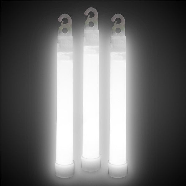 White 6" Premium Glow Sticks (25 Per pack)