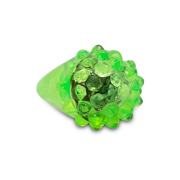 LED Green Jelly Bumpy Rings (24 Per pack)