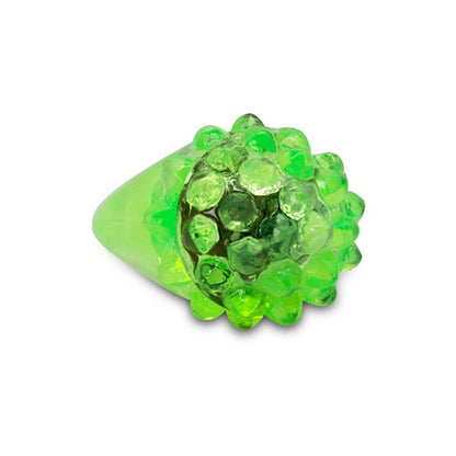 LED Green Jelly Bumpy Rings (24 Per pack)