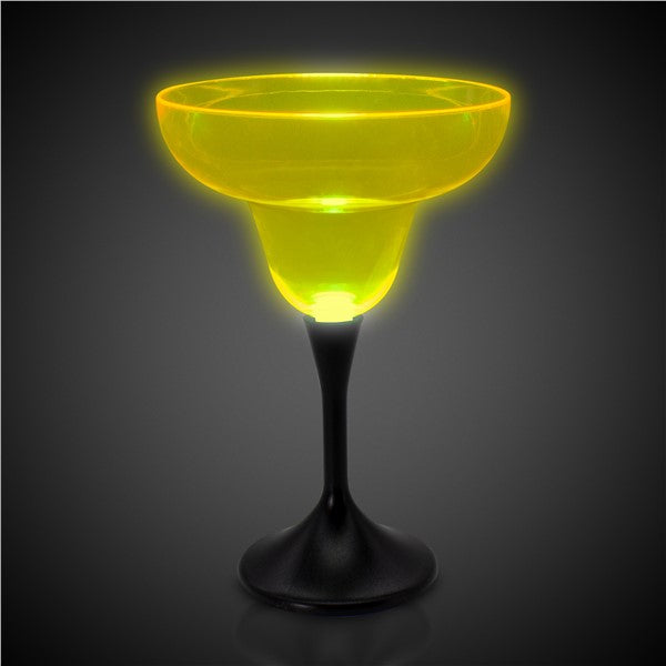 Neon Yellow LED 10 oz. Margarita Glass