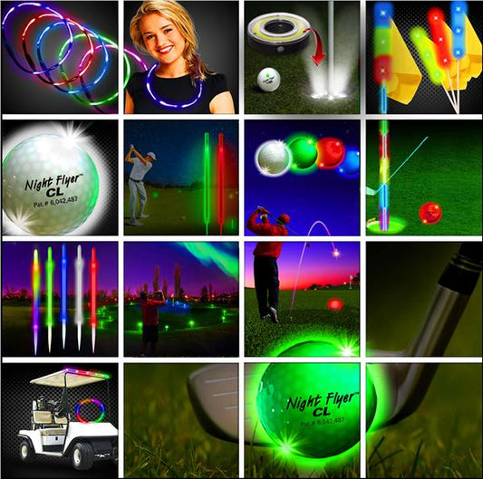 Deluxe 36 Player LED Night Flyer Tee Off Tournament Package