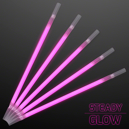 Pink Glow Drink Straws for Glow Parties (25 Per pack)