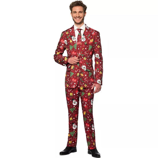 Adult Light-Up Red Christmas Suit