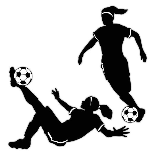 Female Soccer Player Cutouts (2 Per pack)