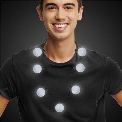 LED White Ball Necklace