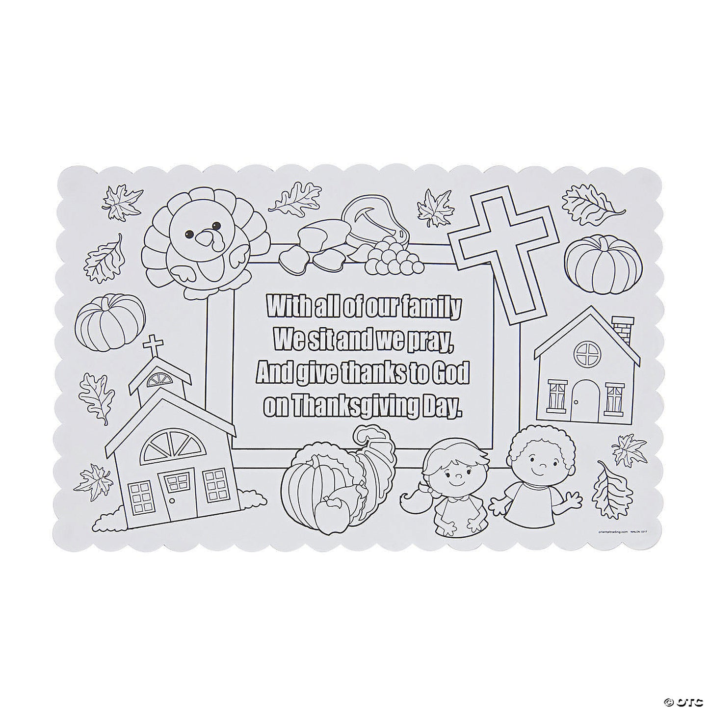 Color Your Own Thanksgiving Prayer Placemats (12 Per pack)