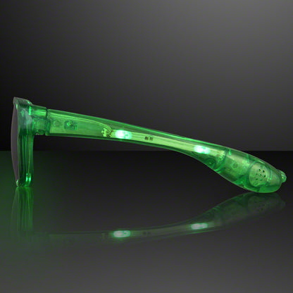 Green Light Up LED Sunglasses