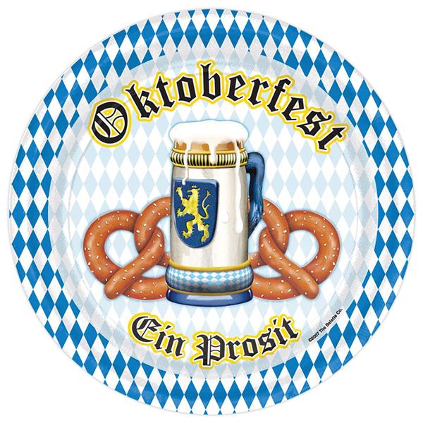 Oktoberfest Pretzels 9" Plates (8 per pack)