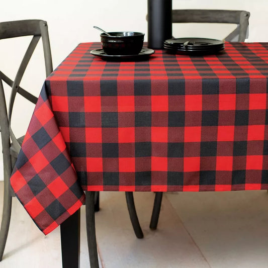 Buffalo Plaid Fabric Tablecloth, 60in x 104in