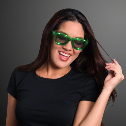 Green Light Up LED Sunglasses