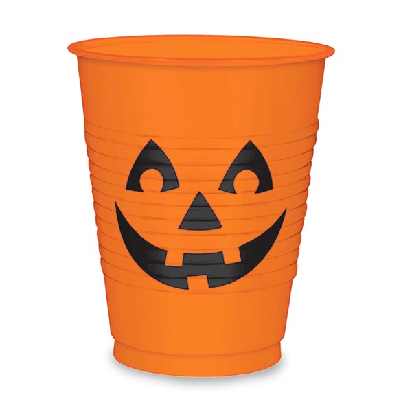 Pumpkin 16 oz. Plastic Cups (25 Per pack)