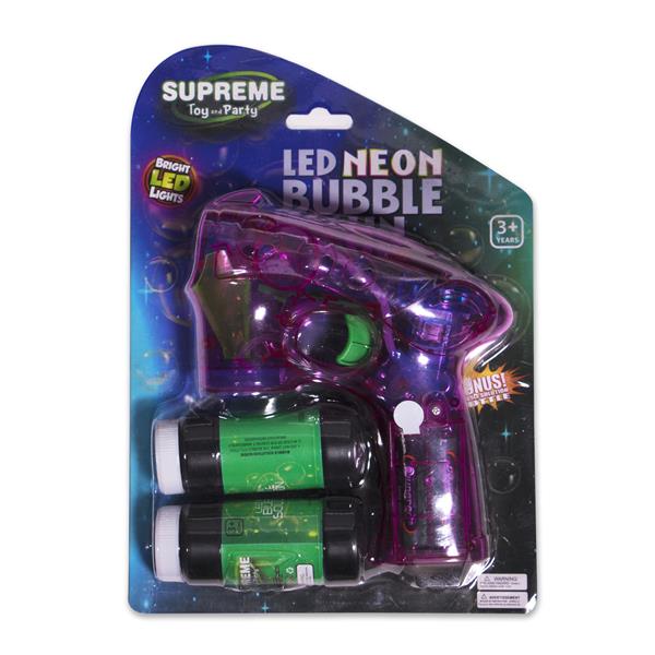 Neon Pink LED Bubble Gun