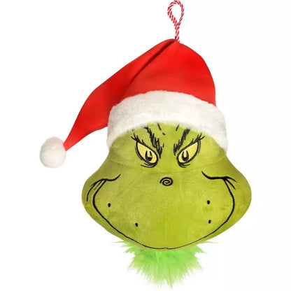 Santa Grinch Head Plush - Dr. Seuss