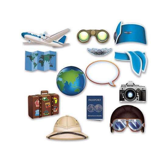 Around the World Photo Booth Prop Kit (13 per pack)