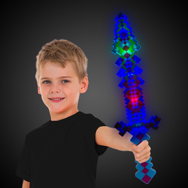 LED Blue Mosaic Pixel Sword