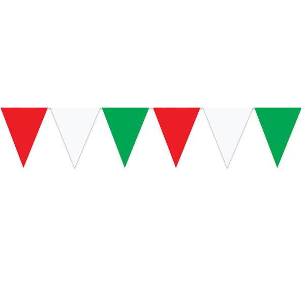 Red, White & Green Pennant Banner