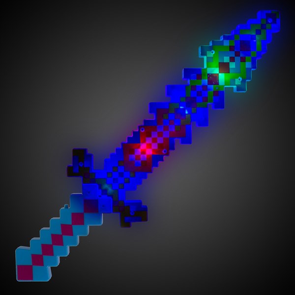 LED Blue Mosaic Pixel Sword