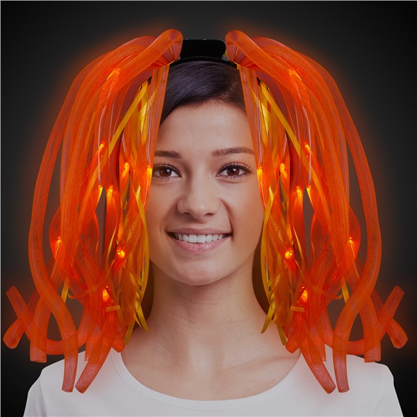 LED Orange Dreads Headband