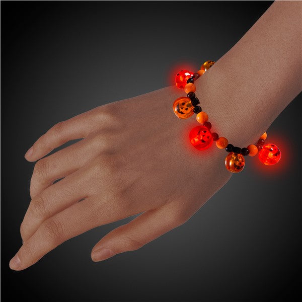 LED Pumpkin Bead Bracelet