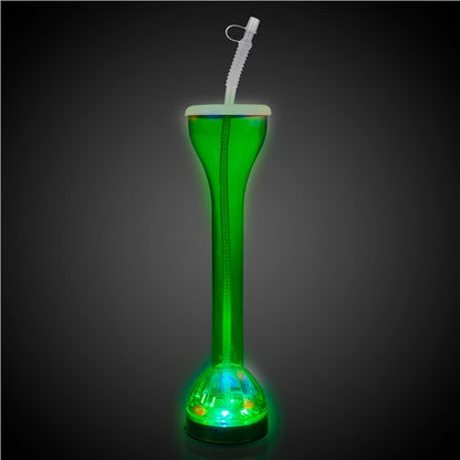 LED Green Flashing 17 oz. Yard Glass