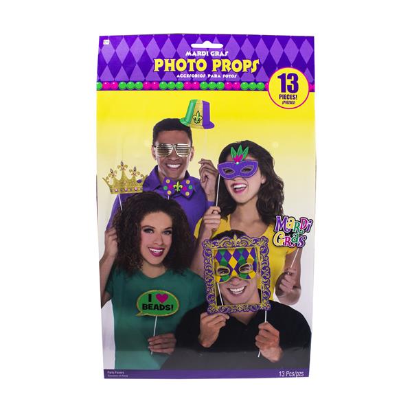 Mardi Gras Photo Booth Prop Kit (13 per pack)