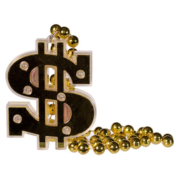 LED Gold Dollar Sign Necklace