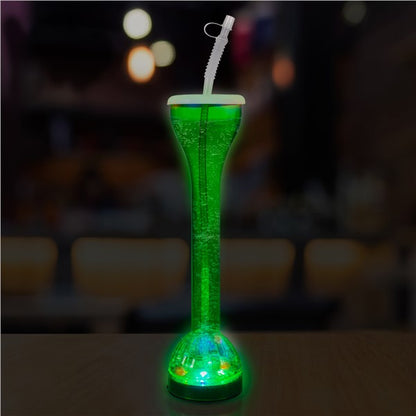 LED Green Flashing 17 oz. Yard Glass