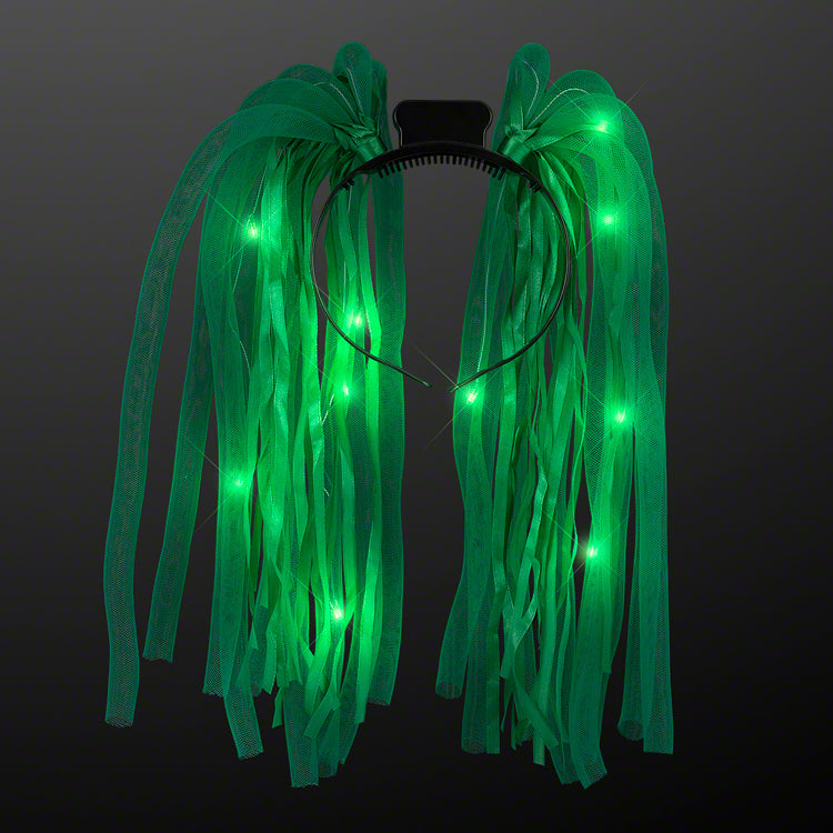 Light Up Hair Noodles Headband - Irish Green