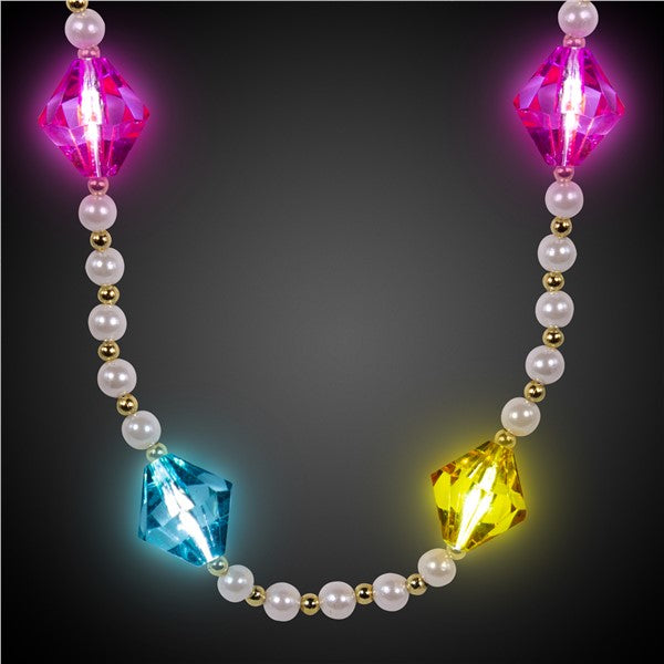 LED Disco Diamonds Bead Necklace