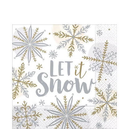 Sparkling Snowflake Lunch Napkins 16ct