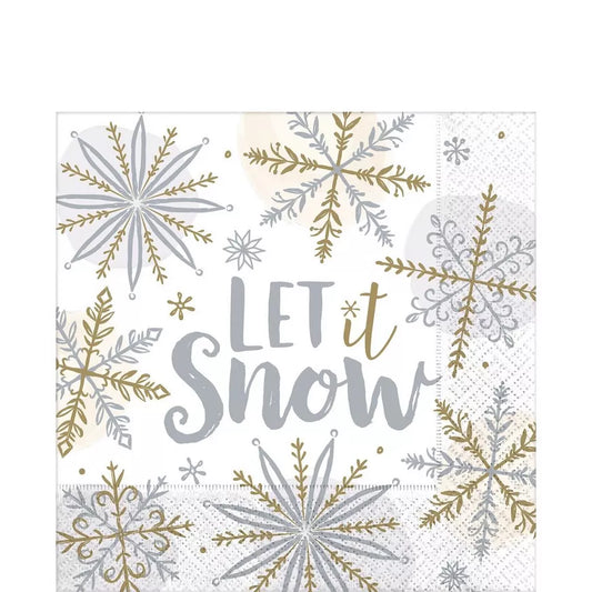 Sparkling Snowflake Lunch Napkins 16ct