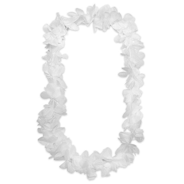 White Silk 42" Flower Leis (12 Per pack)