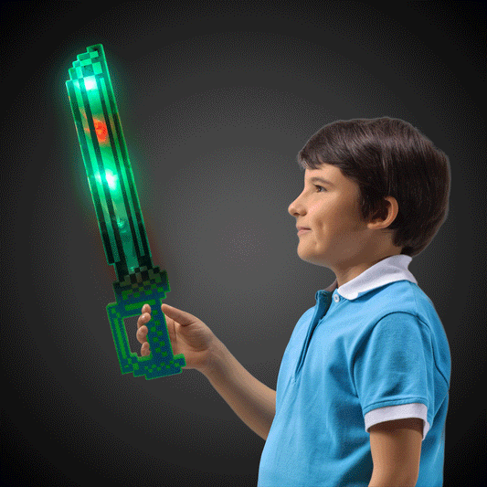 LED Green Mosaic Pixel Sword