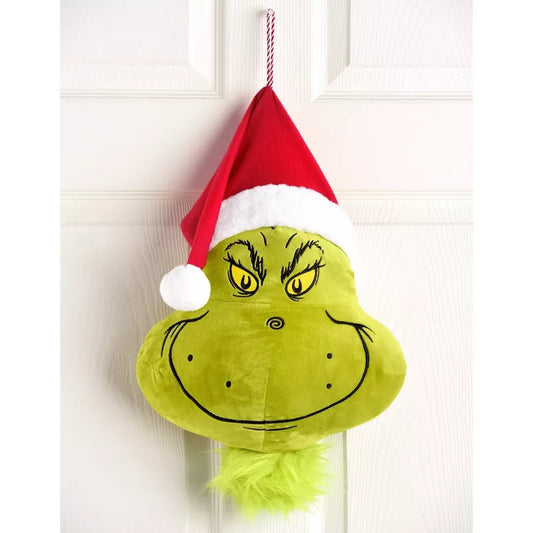 Santa Grinch Head Plush - Dr. Seuss