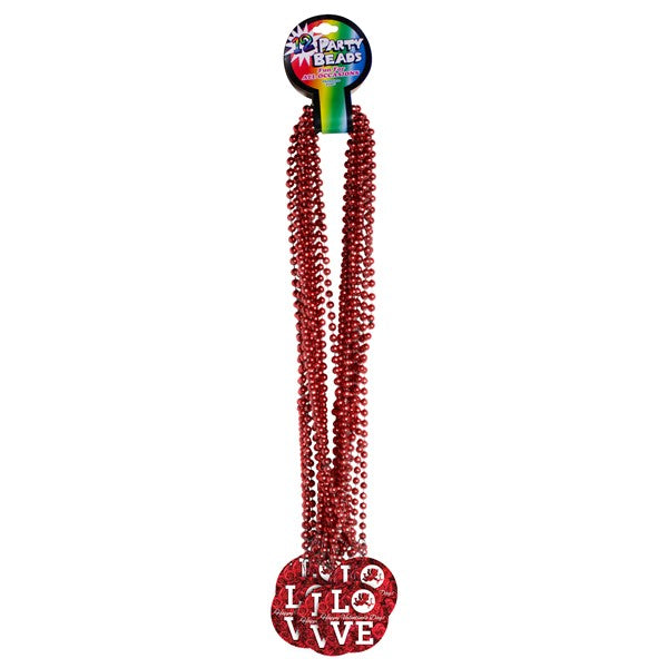 Valentine's Love Medallion Bead Necklaces (12 per pack)