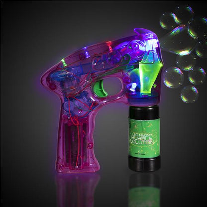 Neon Pink LED Bubble Gun