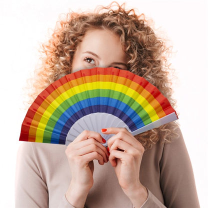 Rainbow Folding Fans (12 Per pack)